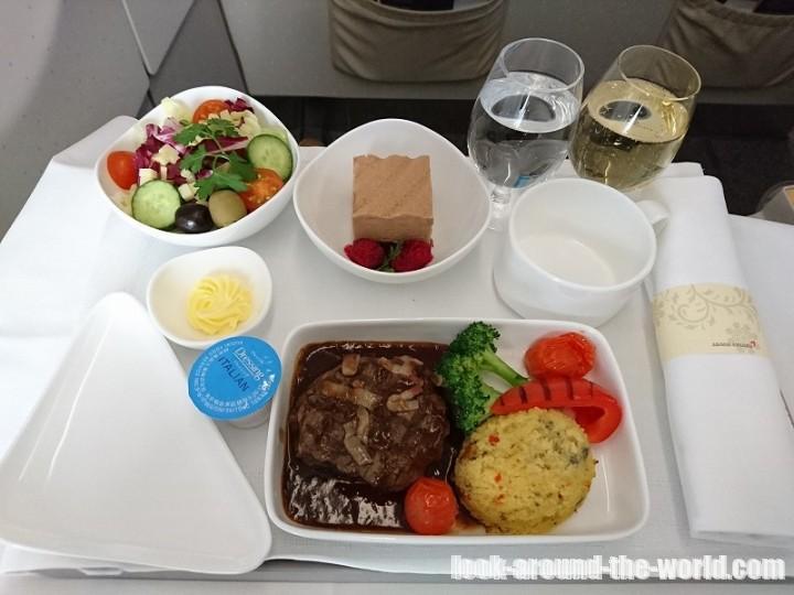 アシアナ航空 A330-300 ビジネスクラスの機内食